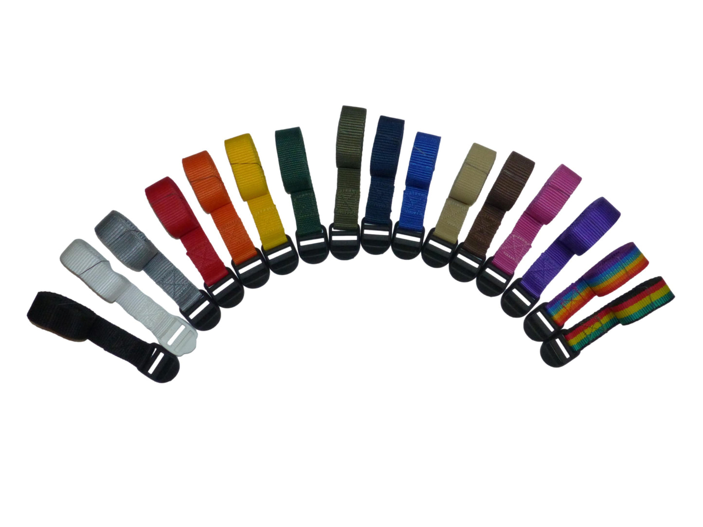 Benristraps 25mm Webbing Strap with Ladderloc Buckle (Pair) in many colours
