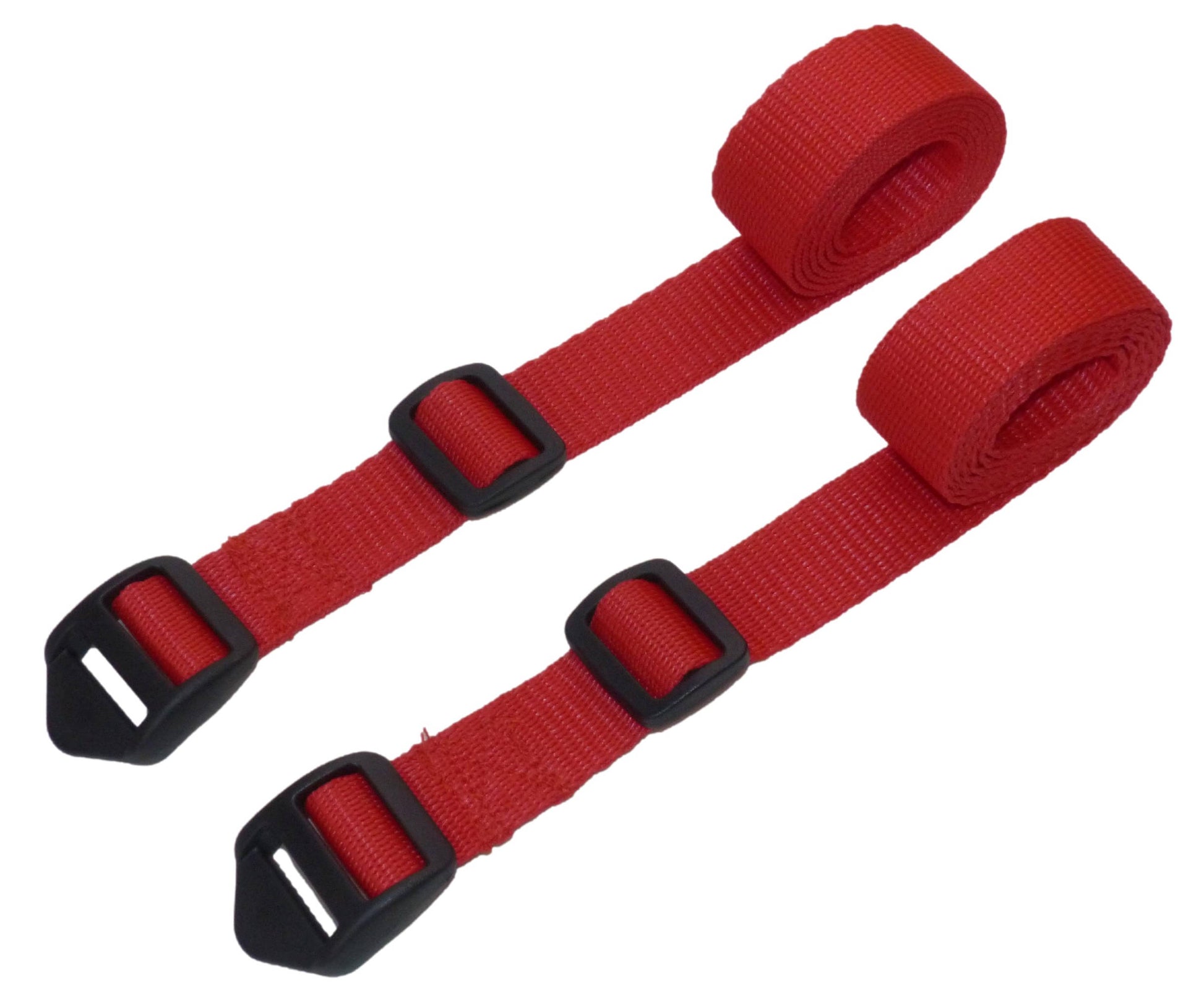 Benristraps 25mm Webbing Strap with Ladderloc Buckle (Pair) in red