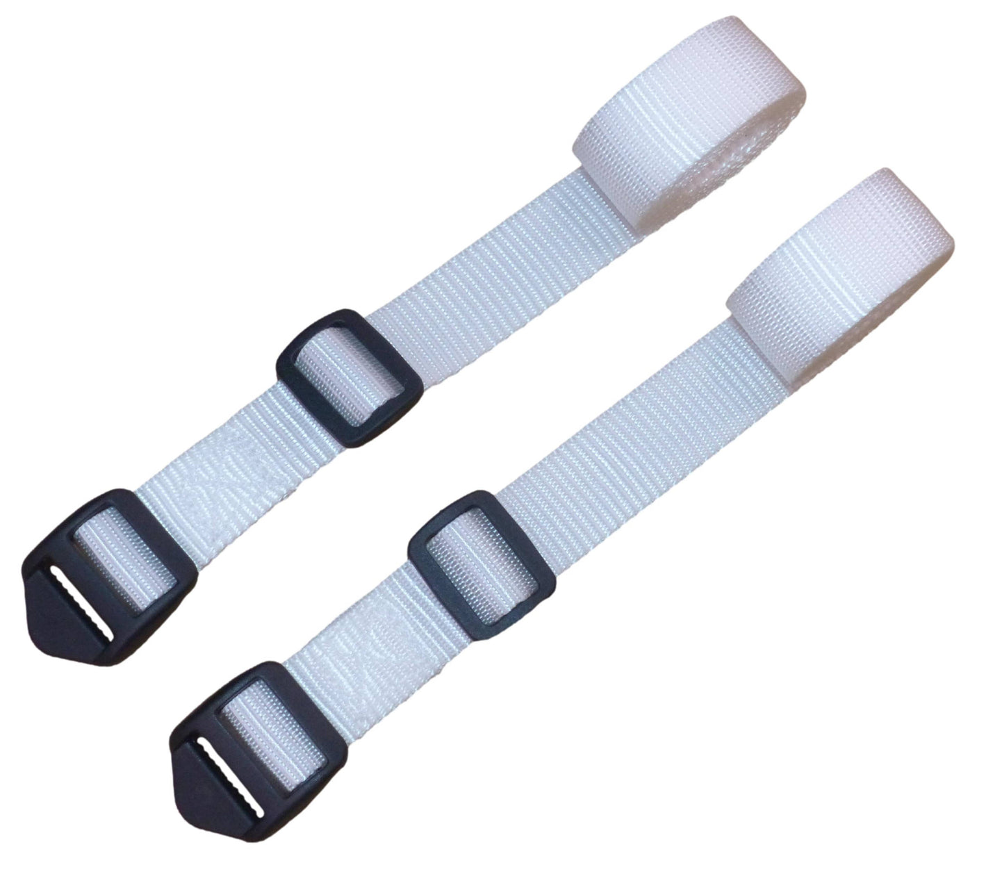 Benristraps 25mm Webbing Strap with Ladderloc Buckle (Pair) in white