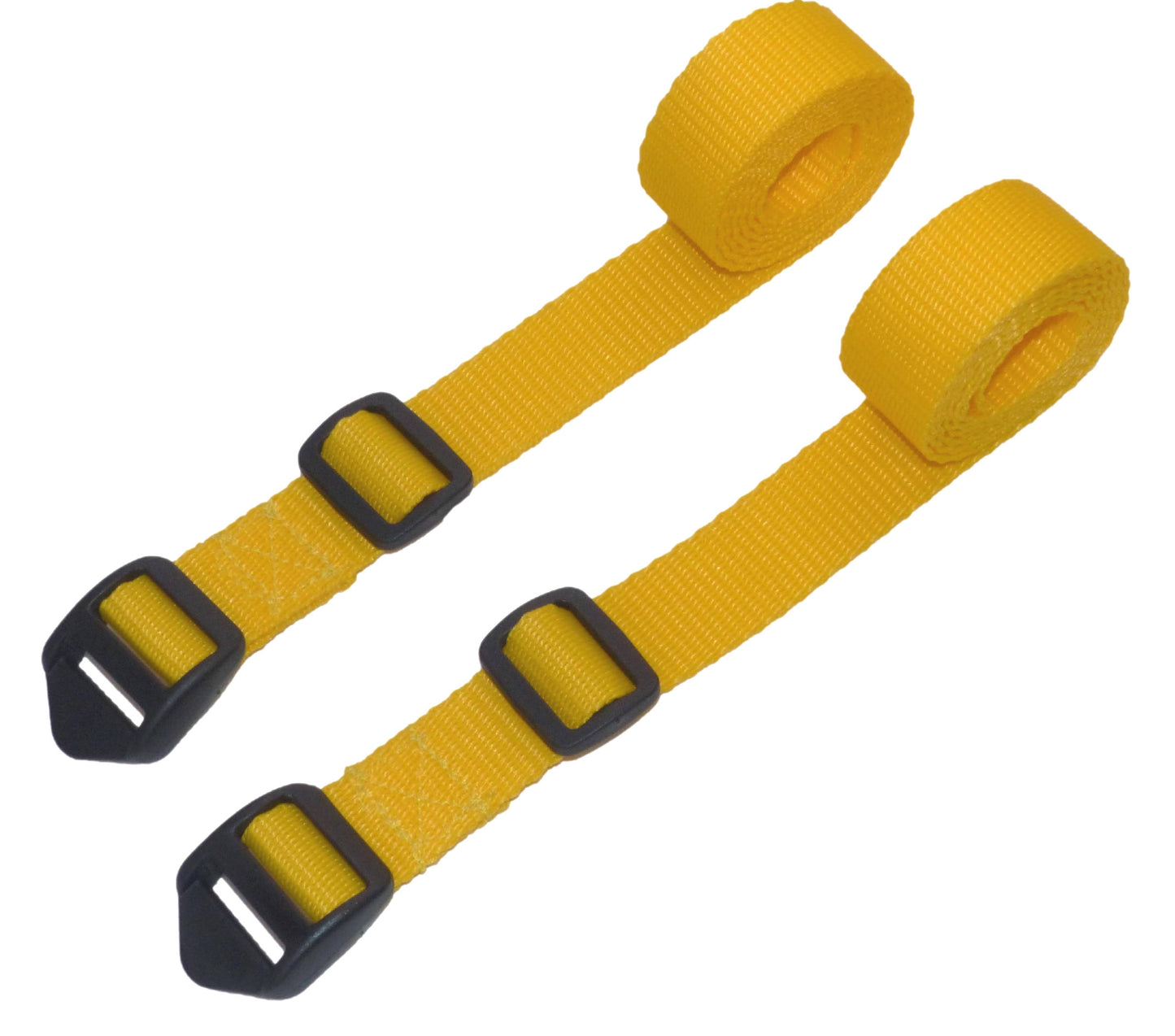Benristraps 25mm Webbing Strap with Ladderloc Buckle (Pair) in yellow