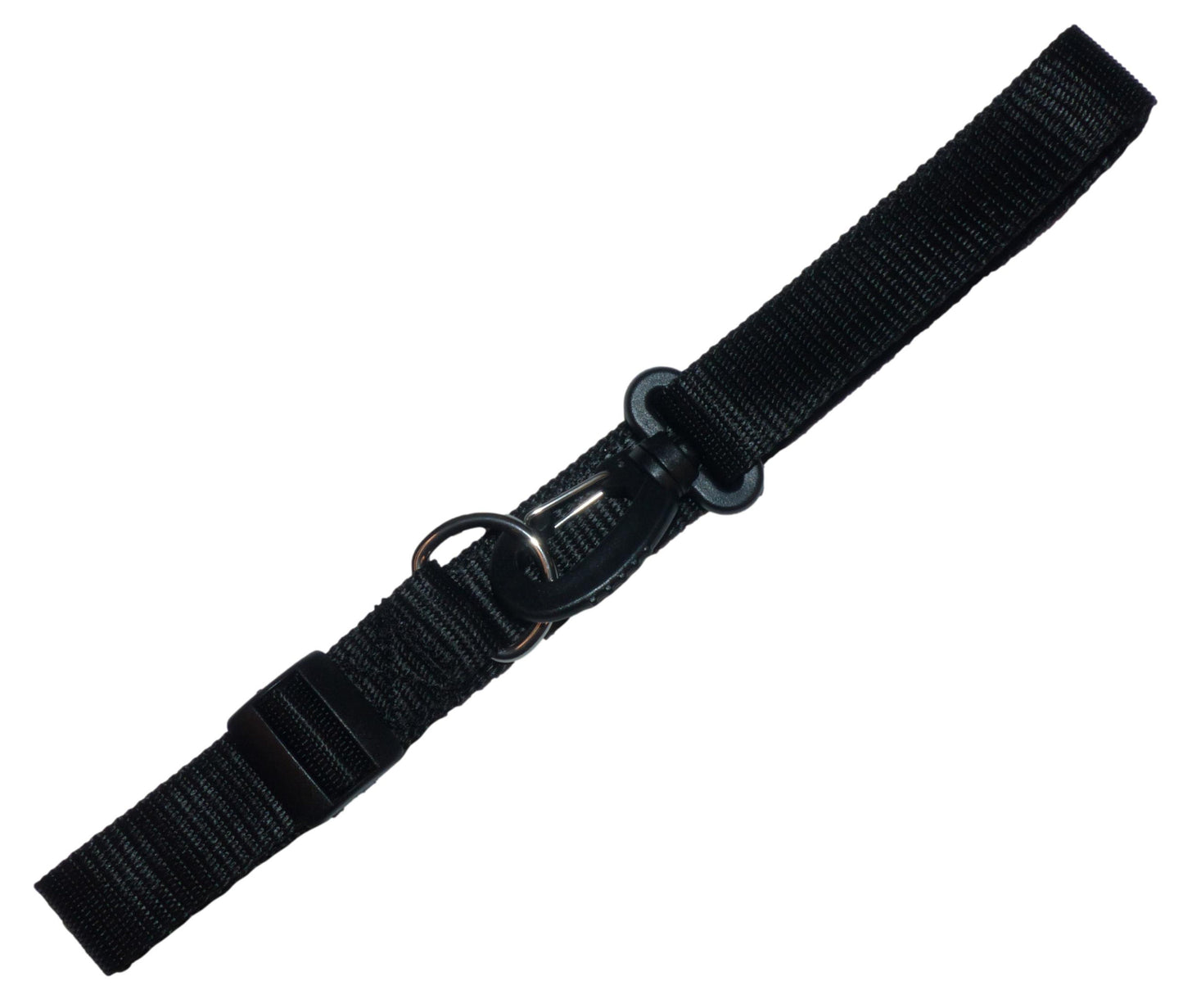 25mm Webbing Strap with Snap Hook & D Ring in black