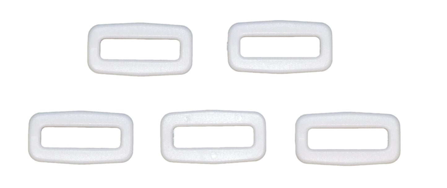 Benristraps 25mm plastic square or rectangular ring in white plastic (pack of 5)