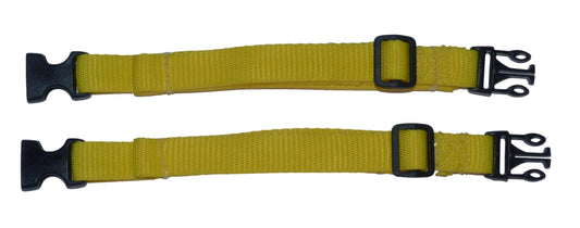 Benristraps 19mm Webbing Strap with Quick Release & Length-Adjusting Buckles (Pair) in yellow