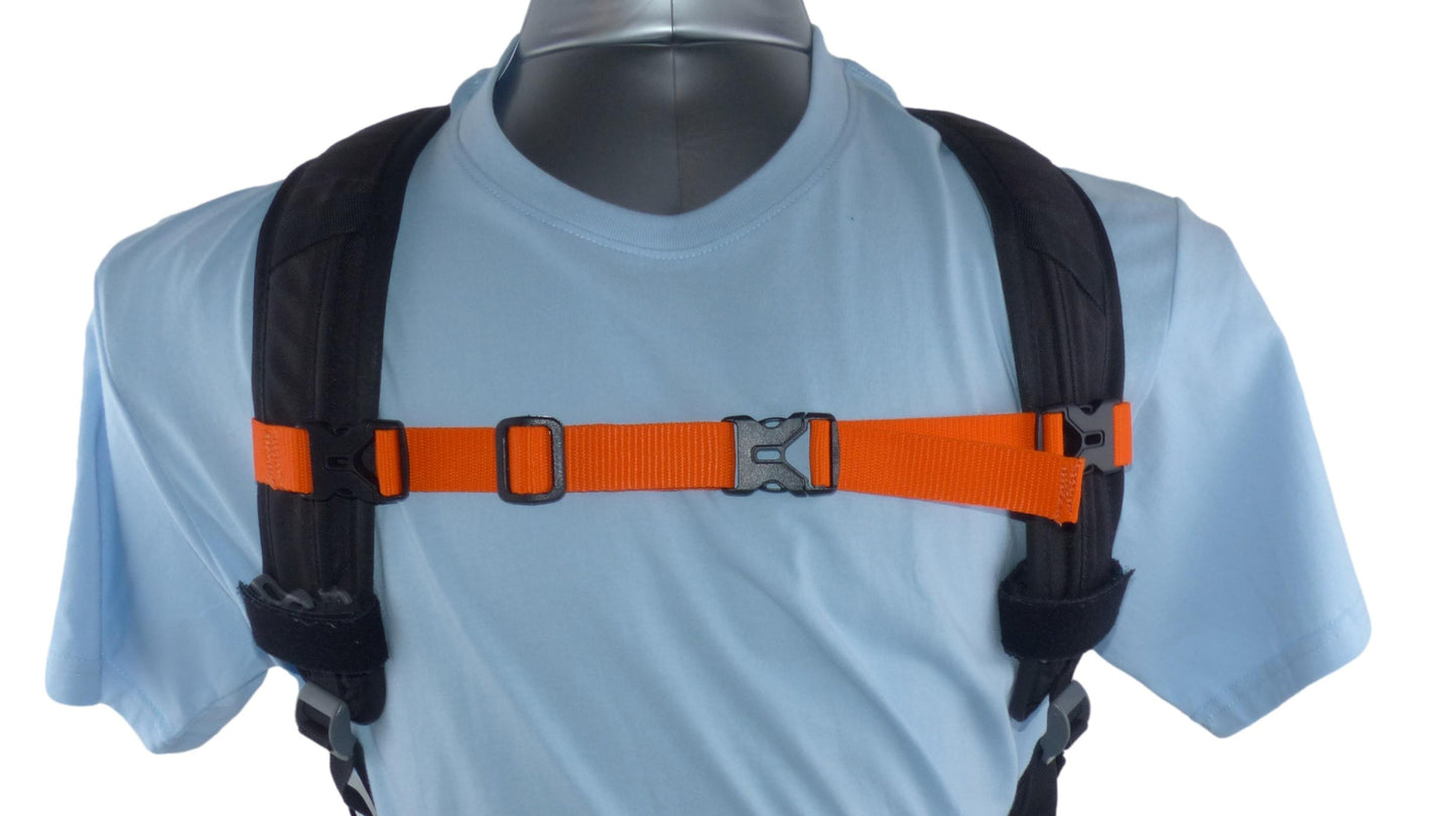 Benristraps 25mm Adjustable Replacement Rucksack Backpack Chest Strap with Easy-On Clips