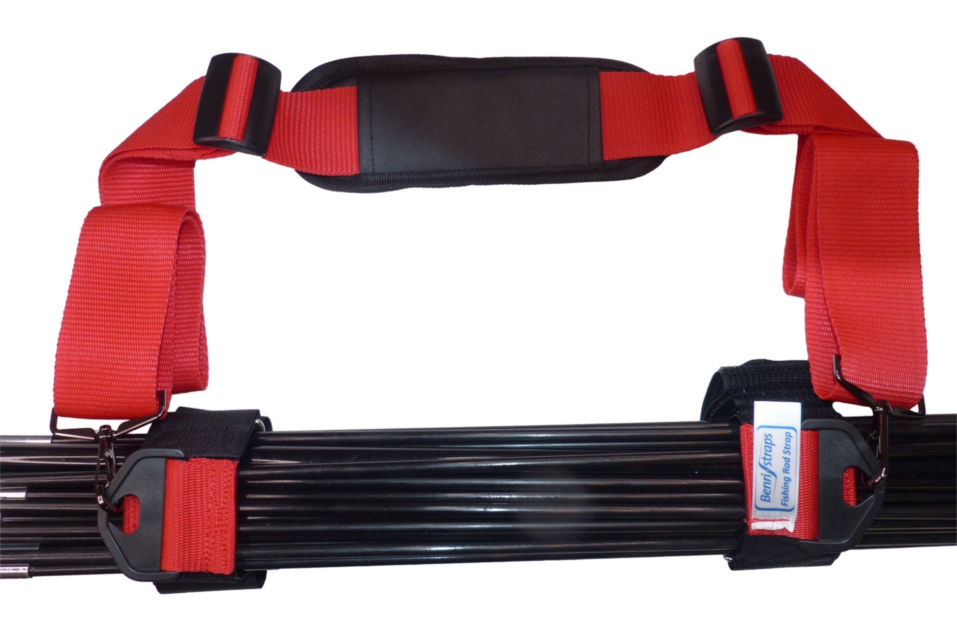 Benristraps Fishing Rod Carry Strap in red