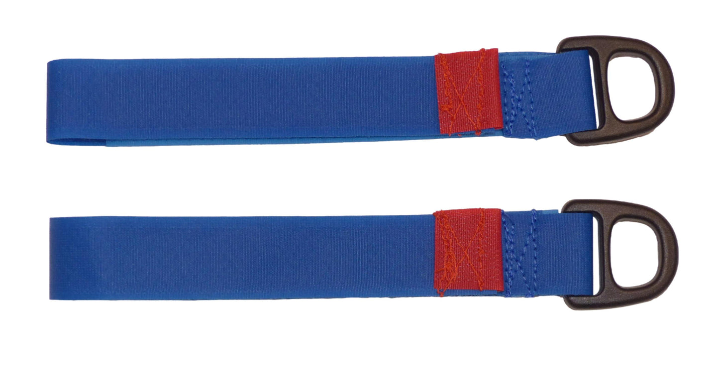 Benristraps 25mm Hook & Loop Tidy & Hang Strap with Plastic Ring (Pack of 2) in blue