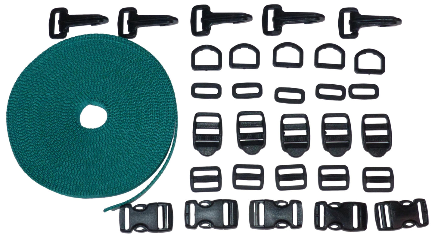 Benristraps 20mm Webbing and Buckle Sets in emerald