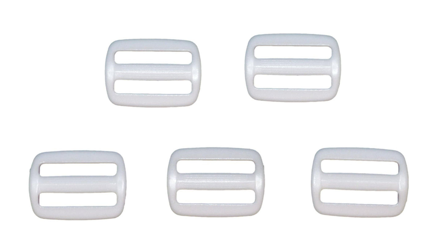 25mm triglide slider buckle in white (pack of 5)