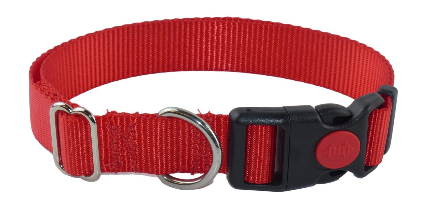 25mm Adjustable Dog and Pet Collar in Polyester Webbing, Choice of Sizes and Colours