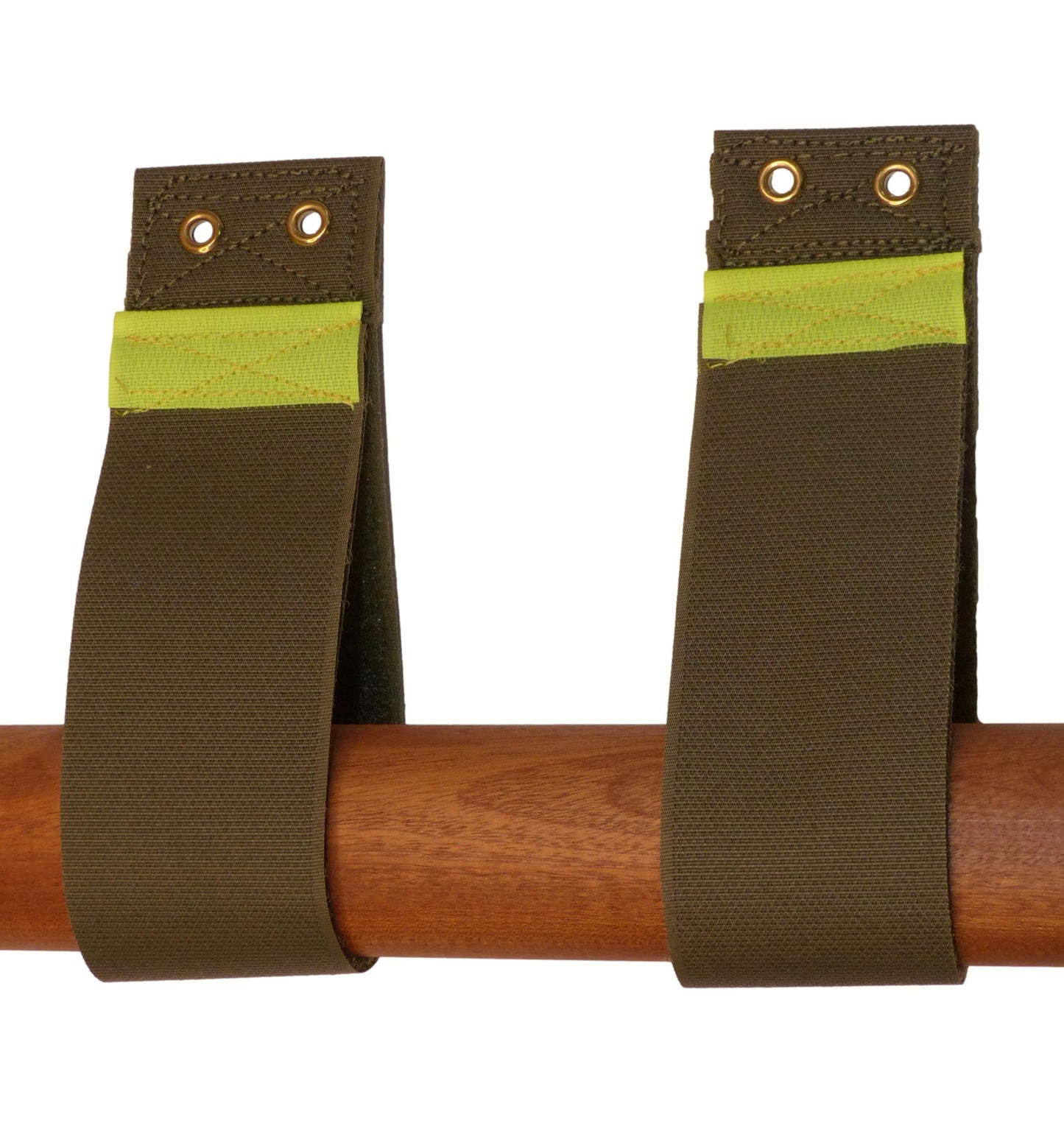 Premium 50mm Hook & Loop Tidy & Hang Strap with Eyelet (Pack of Two) in green