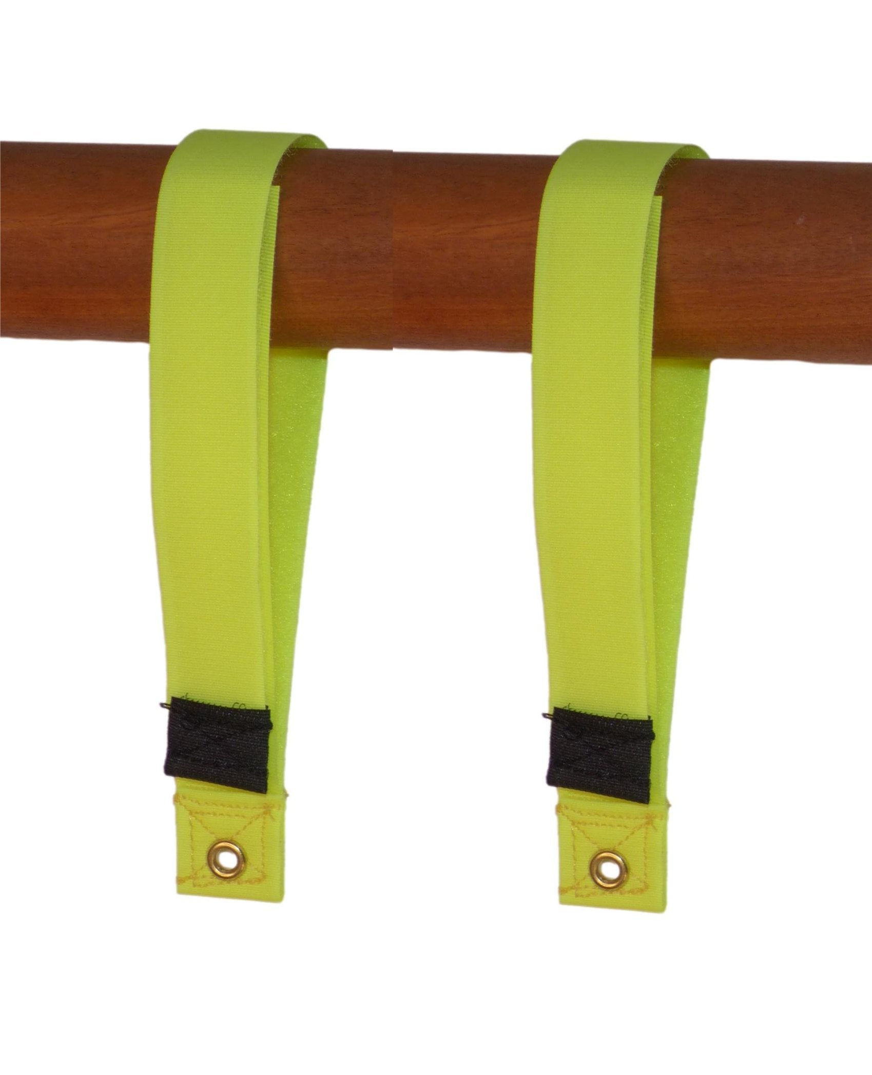 25mm Hook Loop Tidy & Hang Strap with Eyelet (Pack of Two) in yellow