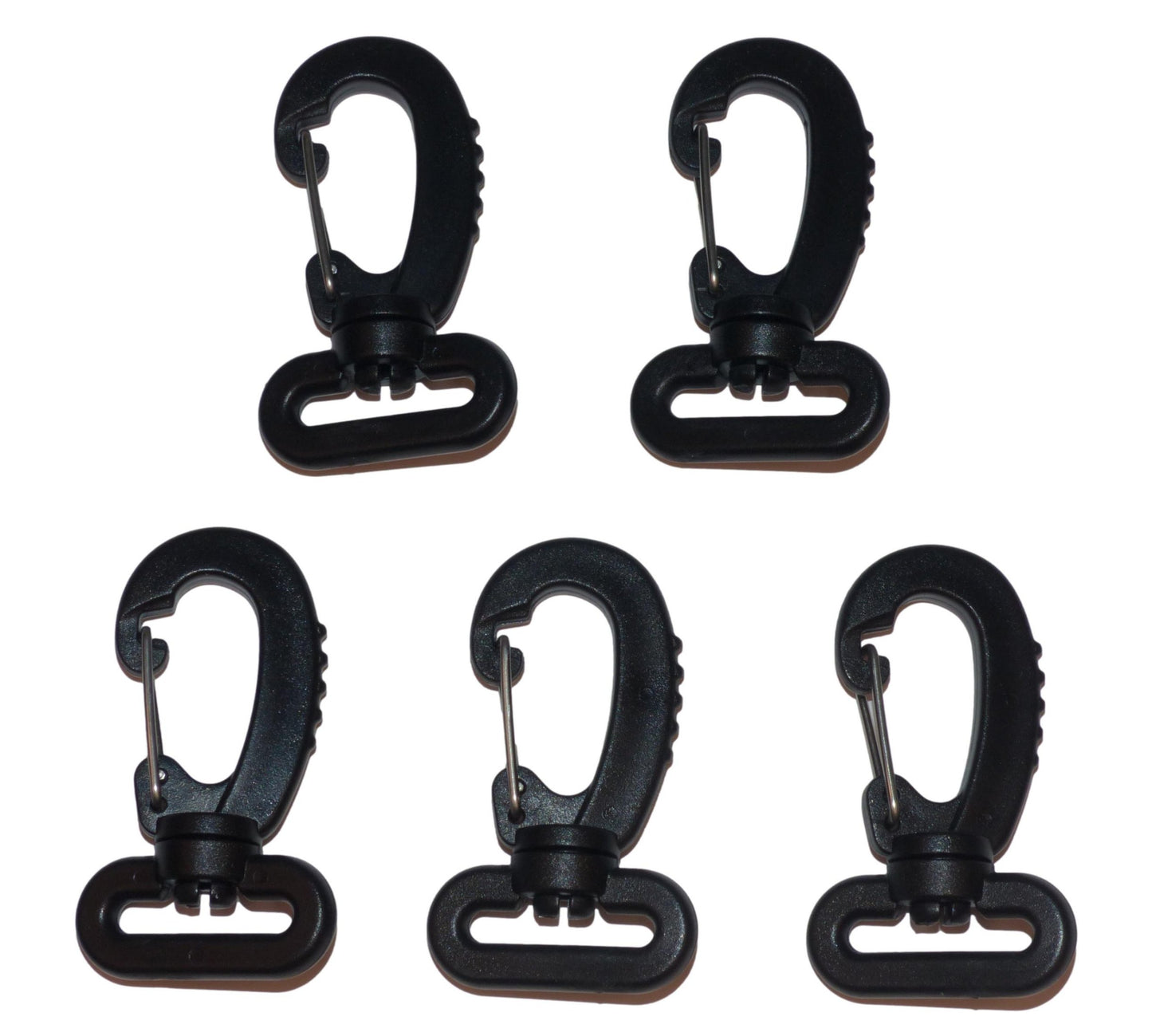 25mm Plastic Snap Hook with Metal Clip, Pack of 5