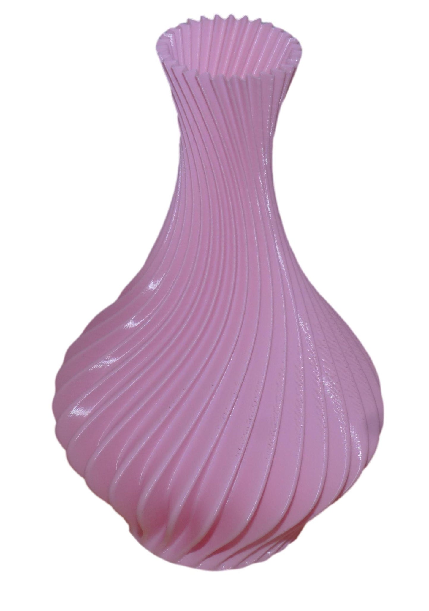 3D Printed Ornamental Swirly Vase in pink