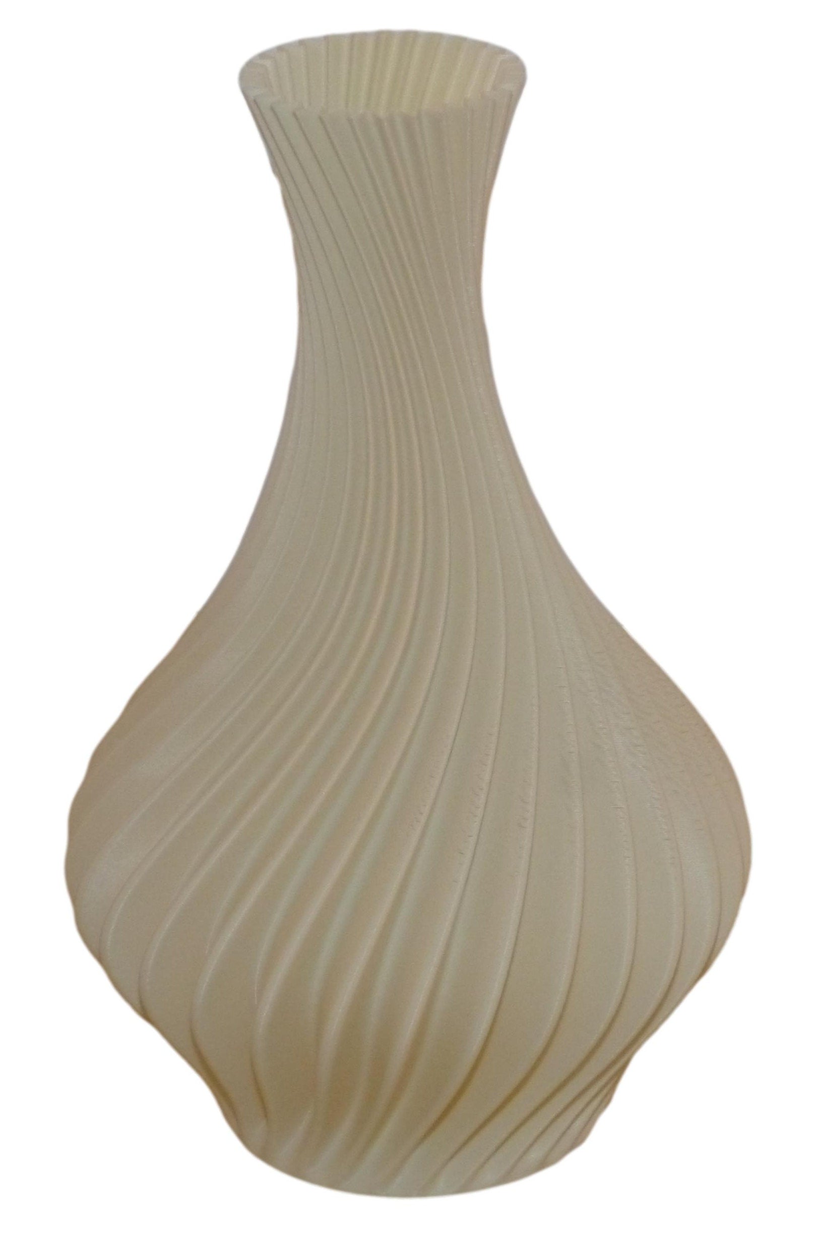 3D Printed Ornamental Swirly Vase in white