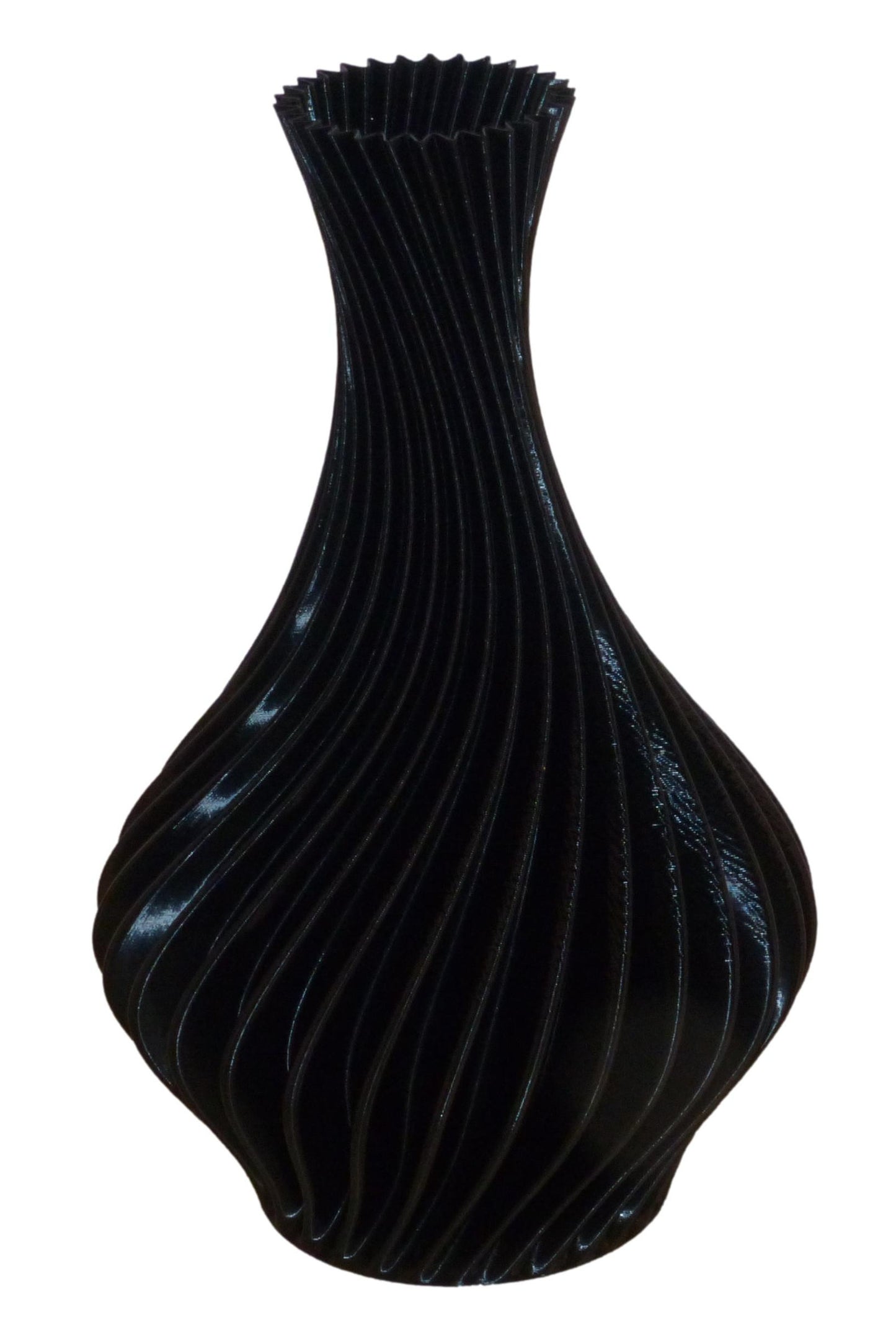 3D Printed Ornamental Swirly Vase in black