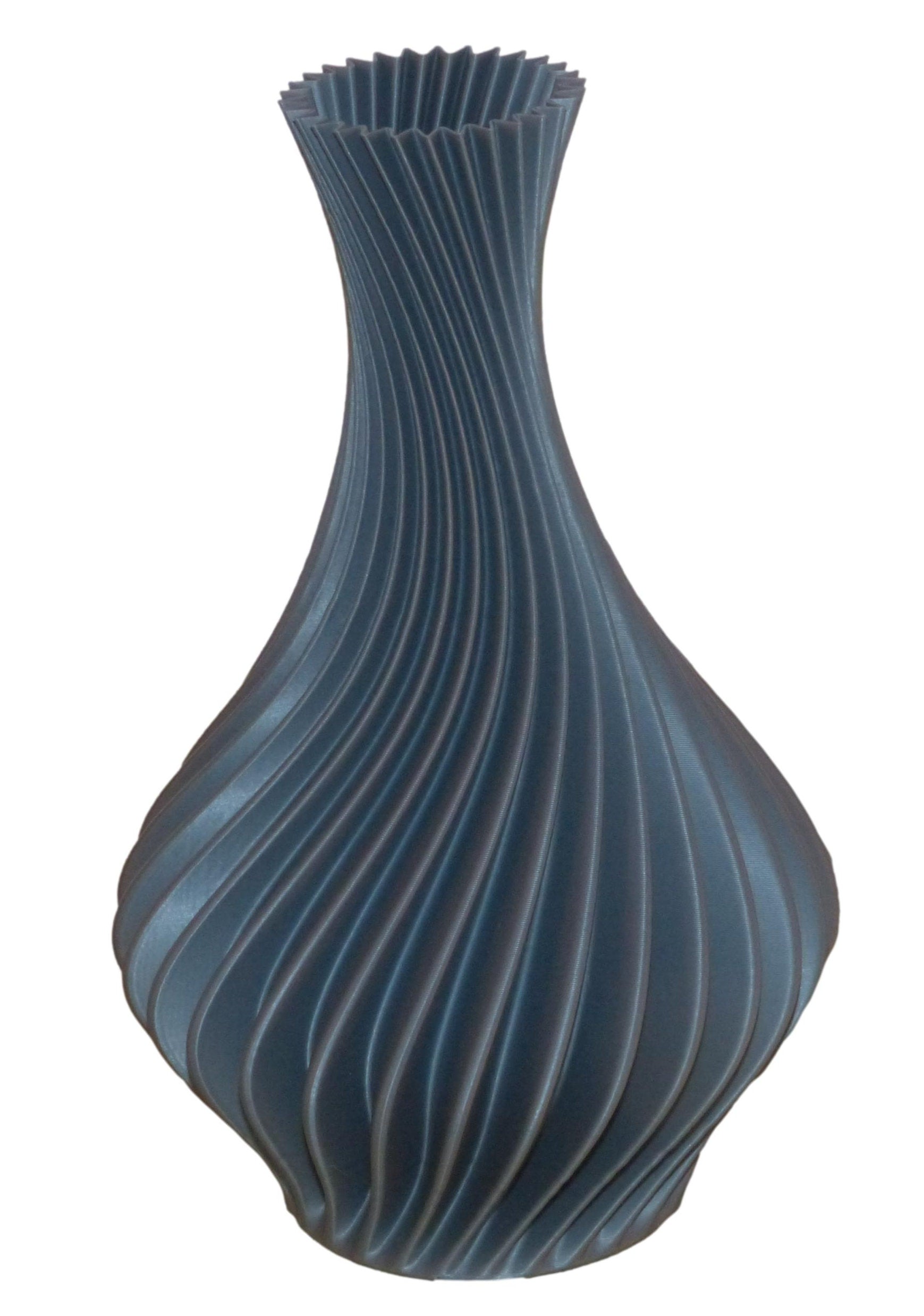 3D Printed Ornamental Swirly Vase in grey