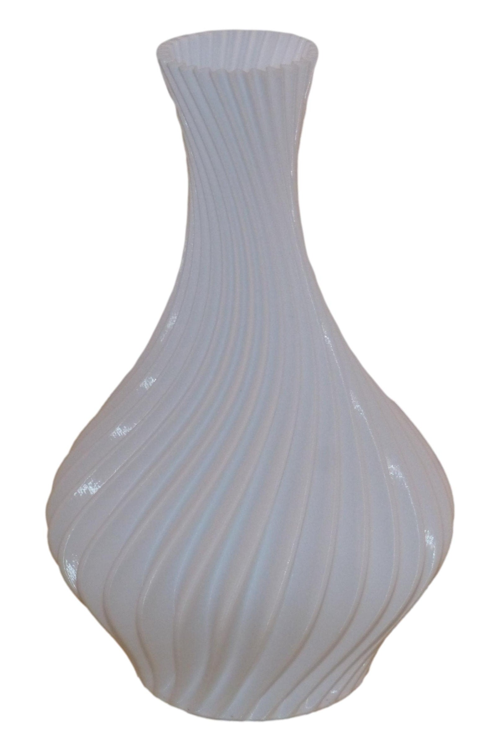 3D Printed Ornamental Swirly Vase in white