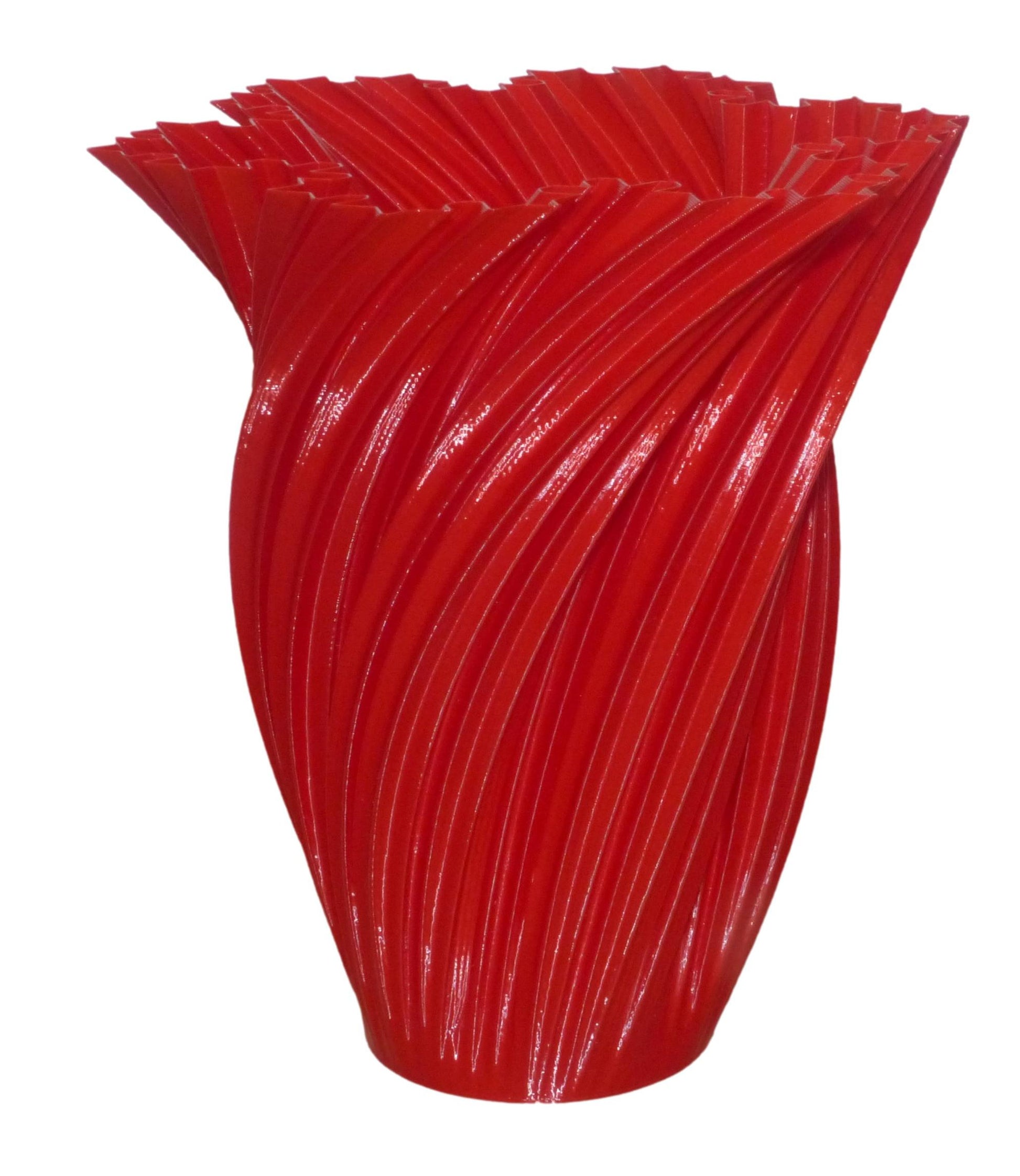 3D Printed Koch Snowflake Ornamental Vase in red