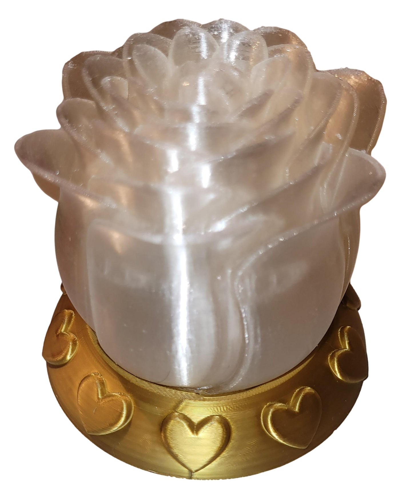 Illuminated Rose with Base and Tealight Ornament Valentine Gift Ornament