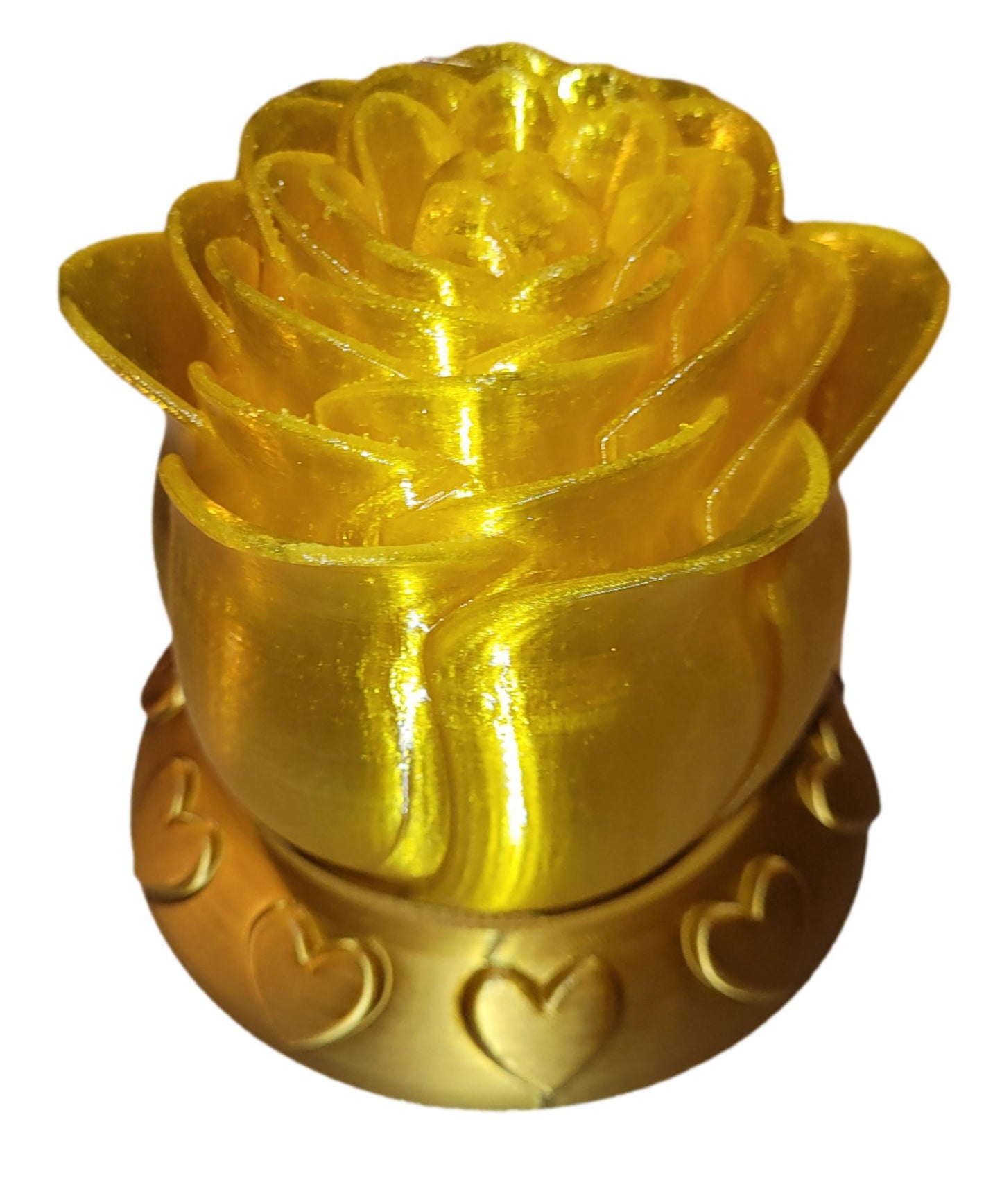 Illuminated Rose with Base and Tealight Ornament Valentine Gift Ornament