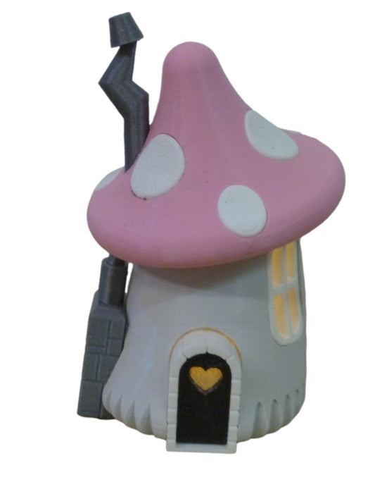 Mushroom Fairy House with LED Tealight