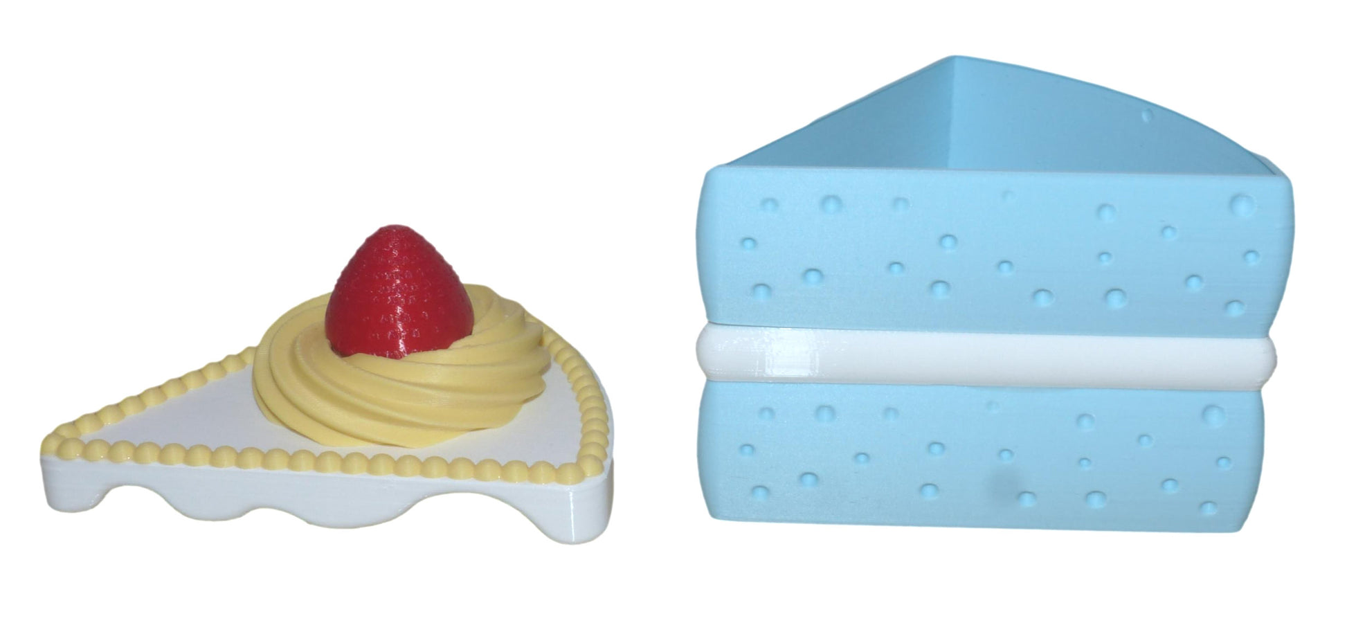 3D Printed Cake Slice Gift Box in light blue