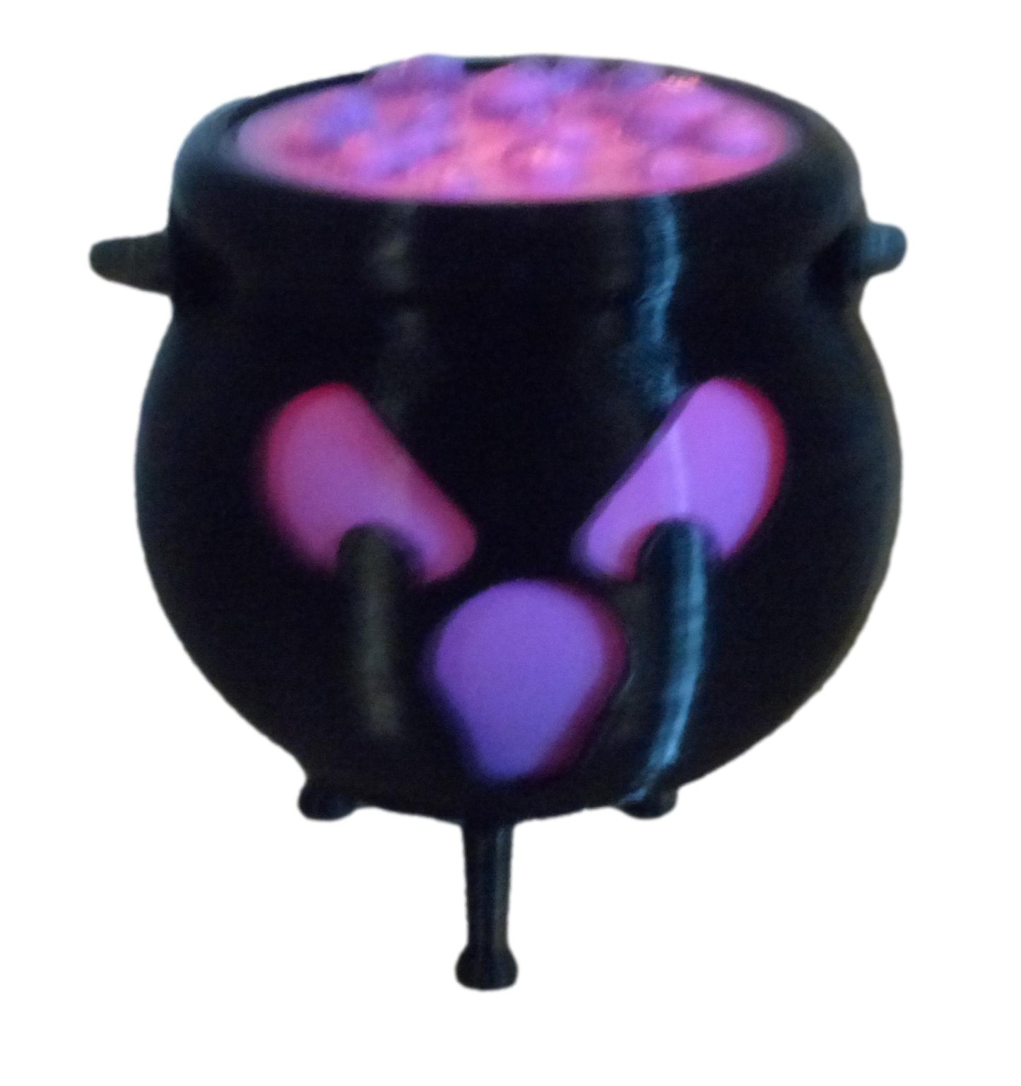 3D-Printed Spooky Witch's Cauldron with Handle, Removable Lid and LED Tealight