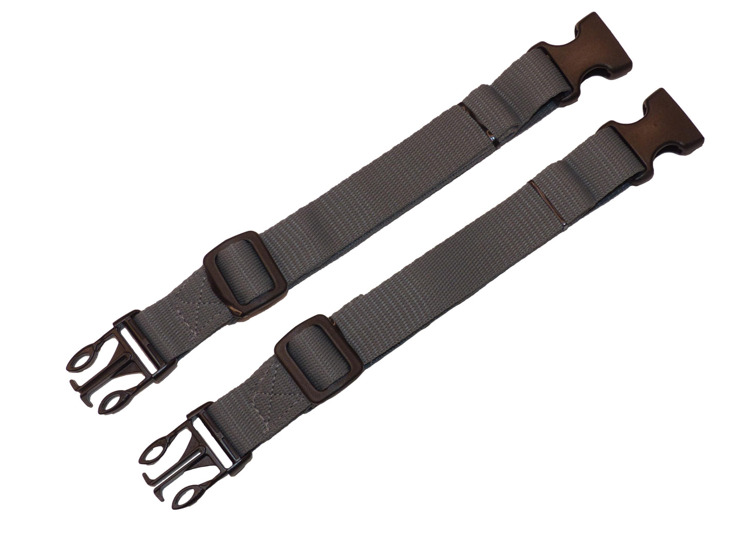 25mm Webbing Strap with Quick Release & Length-Adjusting Buckles (Pair) in grey