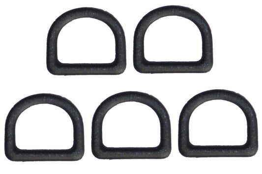 Benristraps 25mm Black Plastic D Ring (Pack of 5)