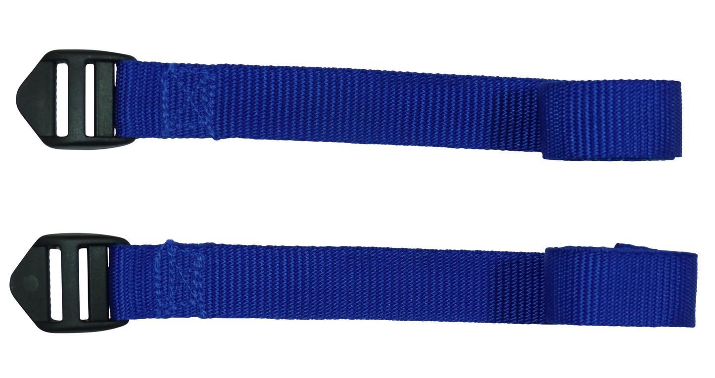 Benristraps 25mm Webbing Strap with Superstrong Ladderlock Buckle (Pair) in blue