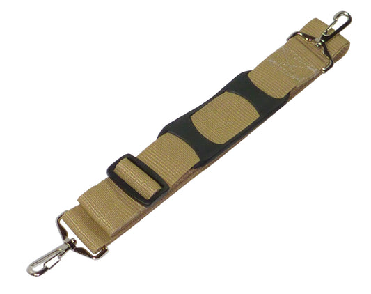 38mm Bag Strap with Metal Buckles and Shoulder Pad, 150cm in beige