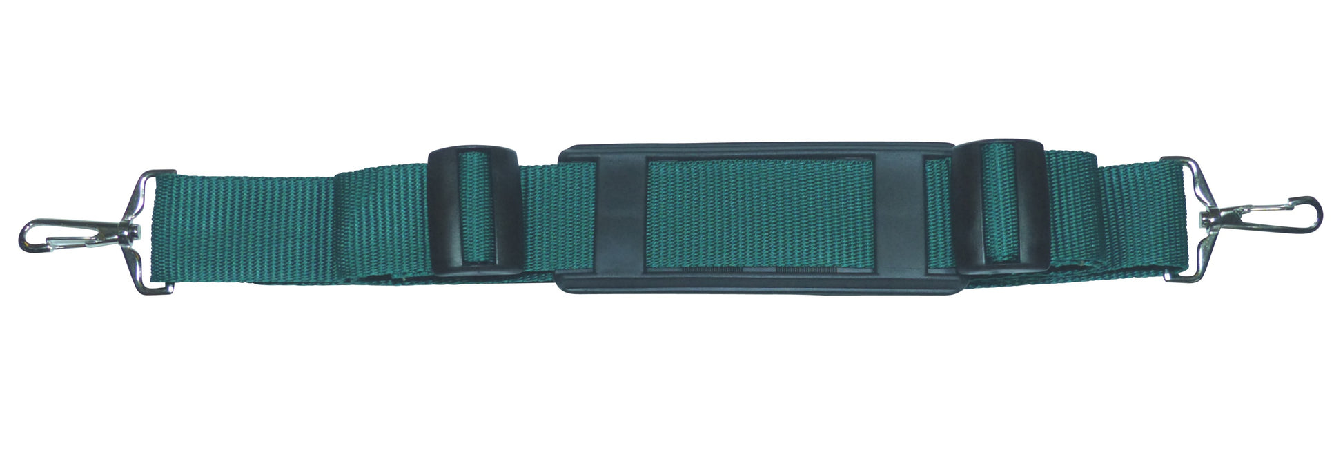 38mm Bag Strap with Metal Buckles and Shoulder Pad, 150cm in emerald green