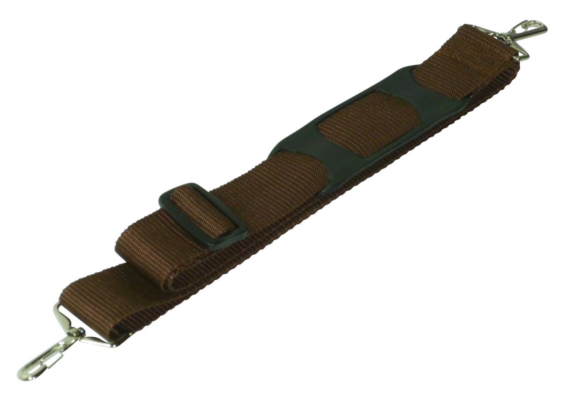 38mm Bag Strap with Metal Buckles and Shoulder Pad, 150cm in brown