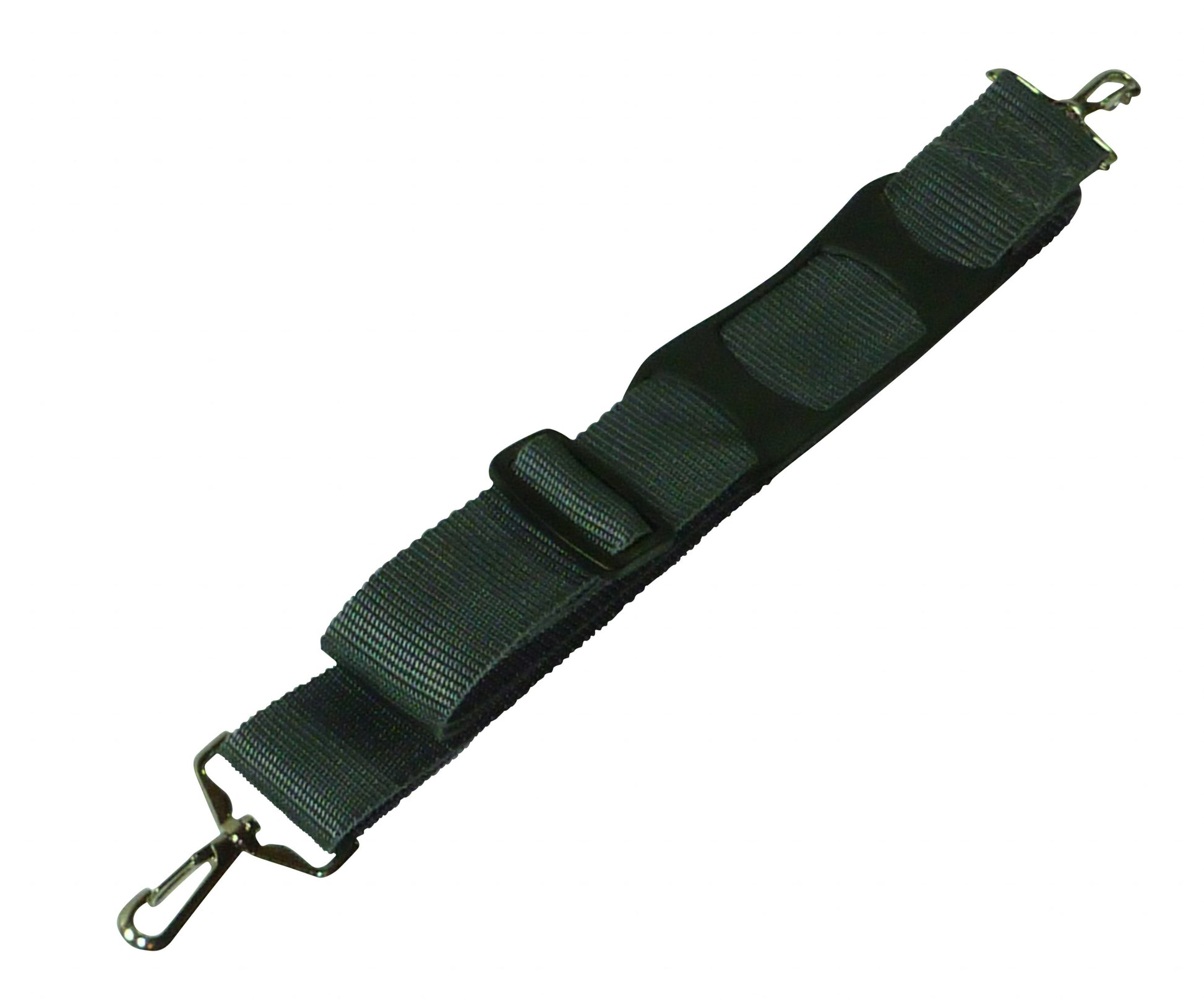 38mm Bag Strap with Metal Buckles and Shoulder Pad, 150cm in forest green