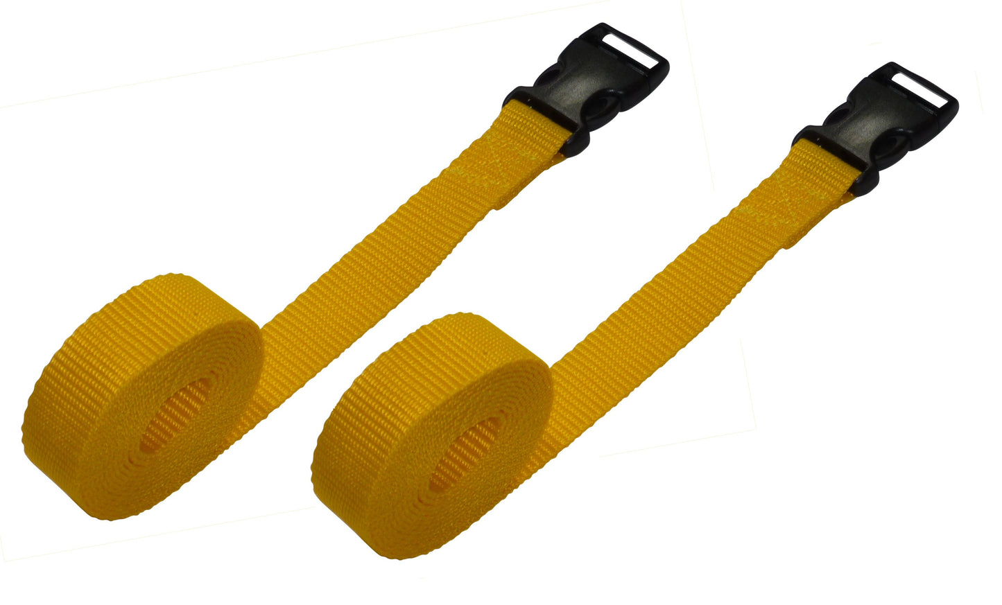 Benristraps 25mm Webbing Strap with Quick Release Buckle (Pair) in yellow