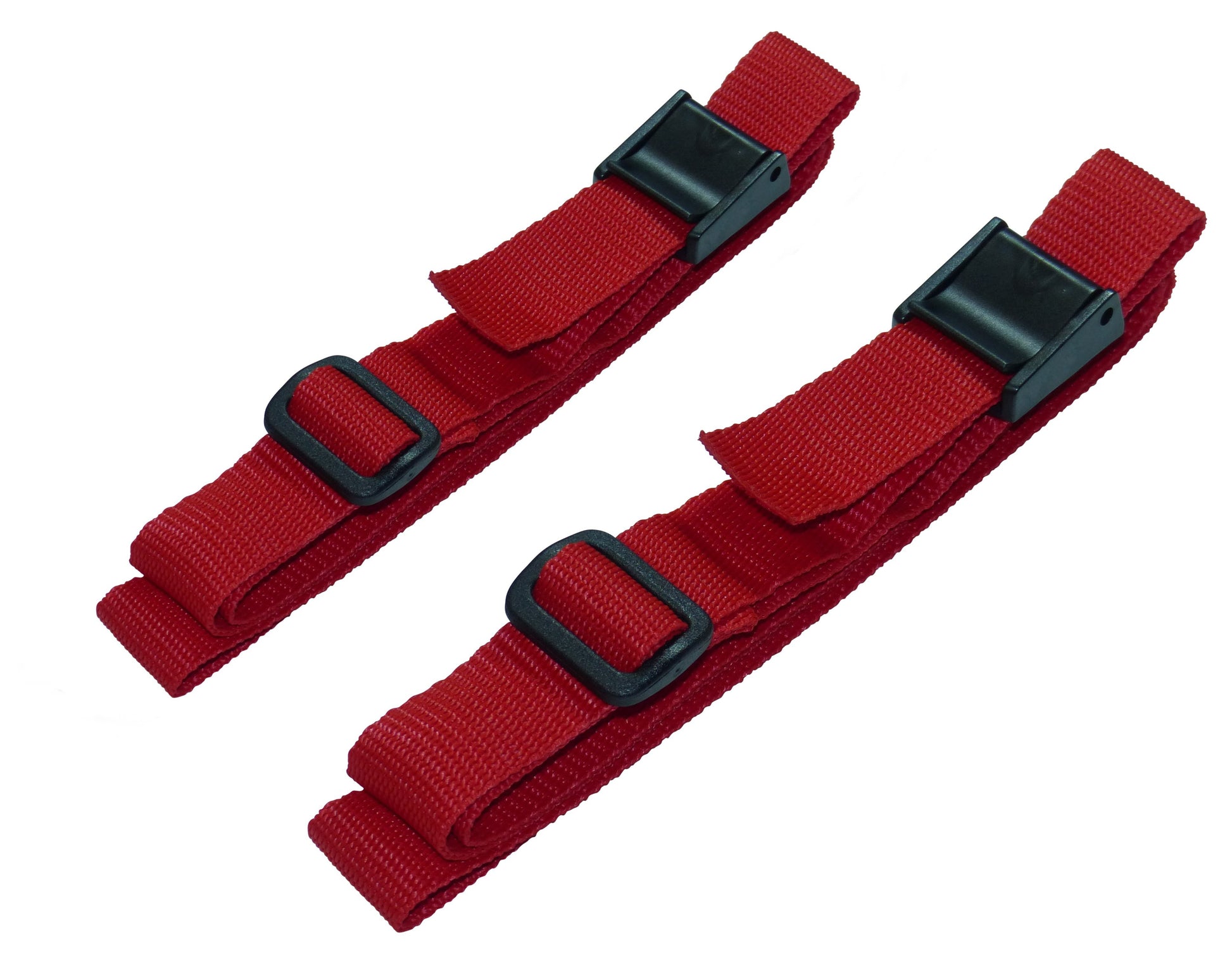25mm Rivetted Strap with Plastic Cam Buckle & Triglide Buckles (Pair) in red
