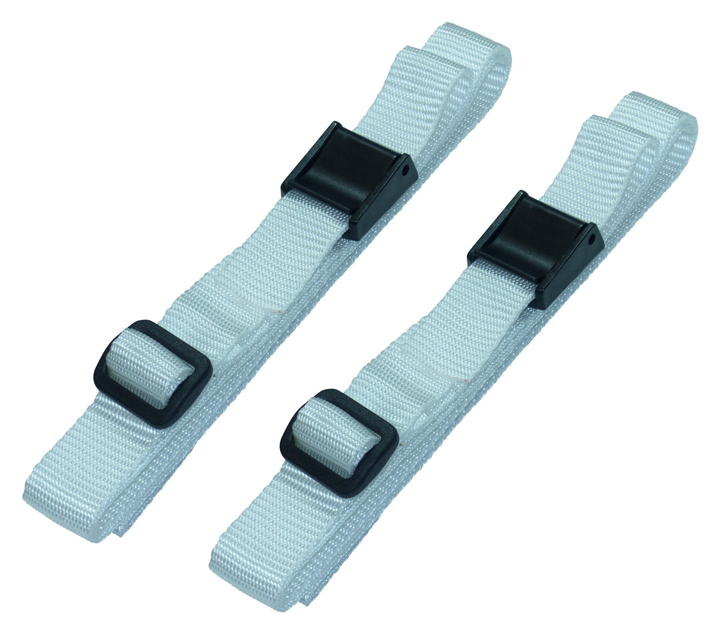 25mm Rivetted Strap with Plastic Cam Buckle & Triglide Buckles (Pair) in white