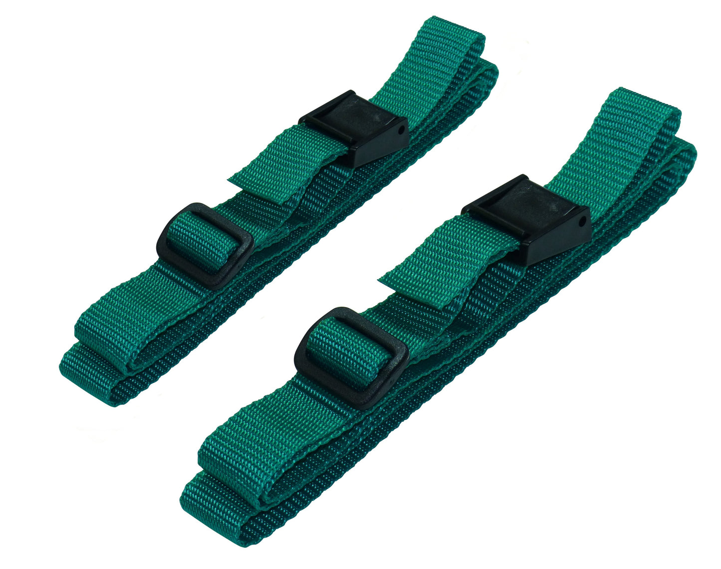 25mm Rivetted Strap with Plastic Cam Buckle & Triglide Buckles (Pair) in emerald