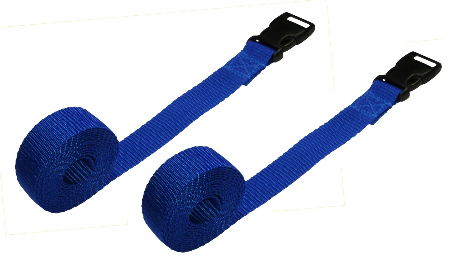 Benristraps 25mm Webbing Strap with Quick Release Buckle (Pair) in blue