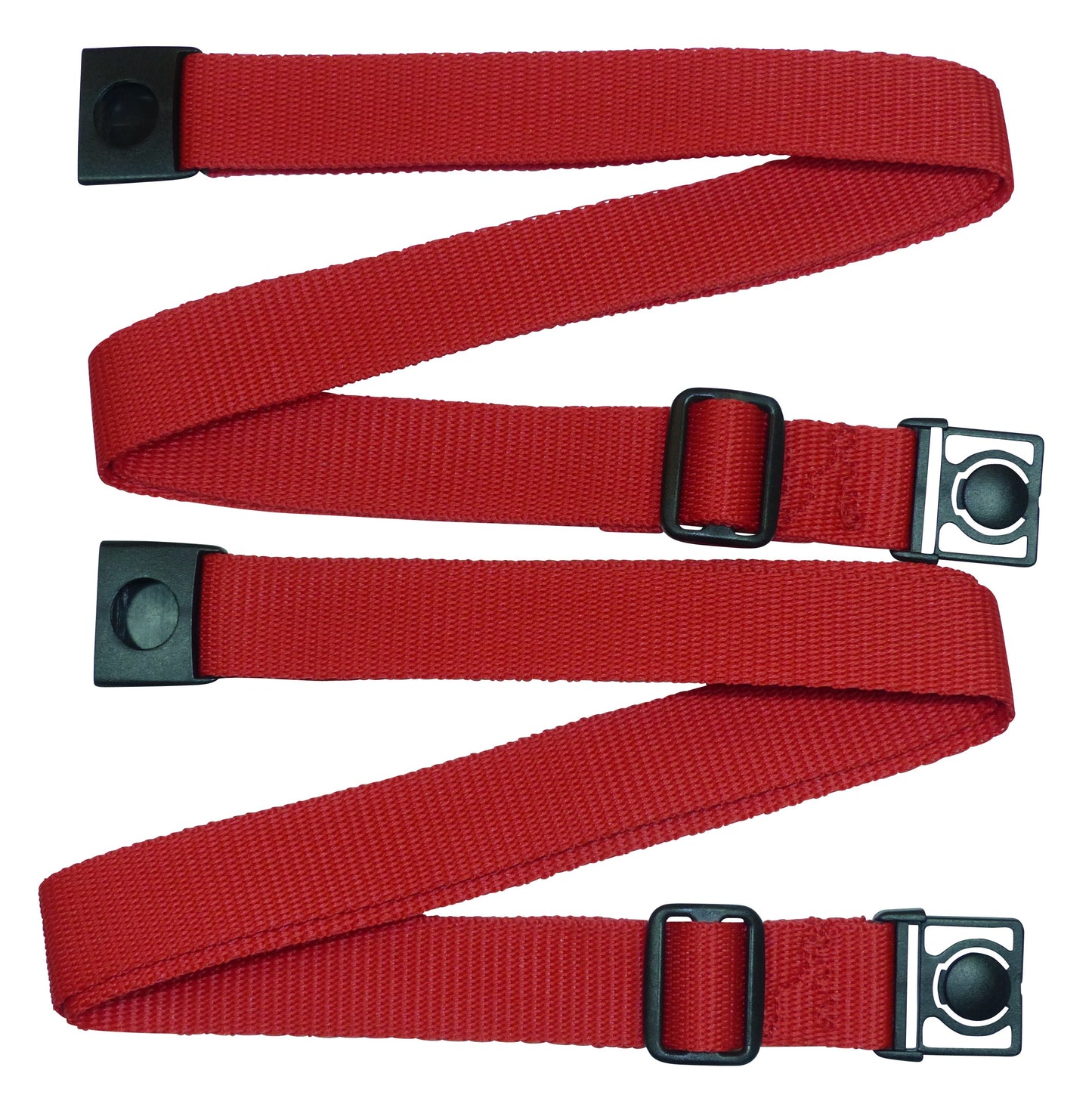 Benristraps 25mm Webbing Strap with Button Release and Triglide Slider Buckles (Pair) in Red