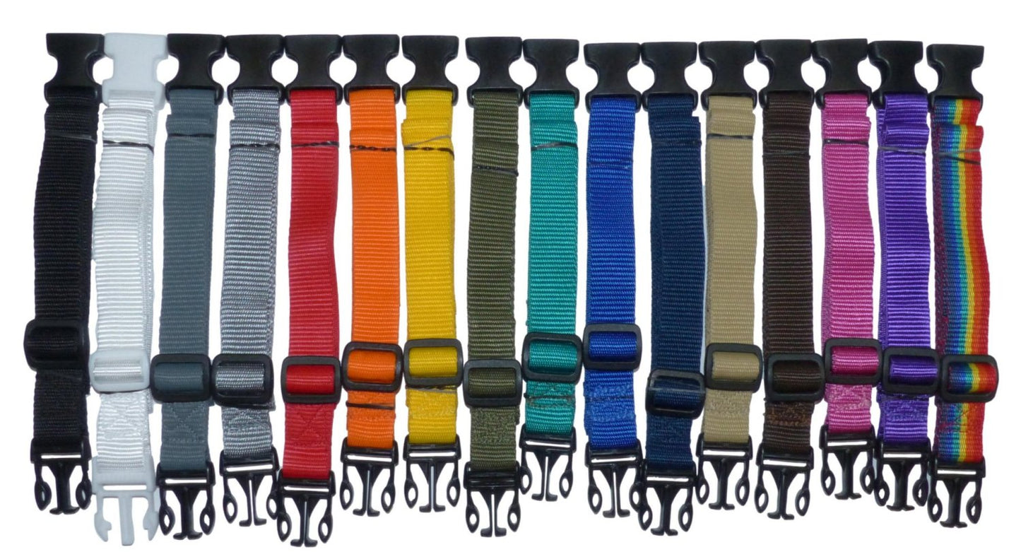 Benristraps 25mm Webbing Strap with Quick Release & Length-Adjusting Buckles (Pair) in many colours