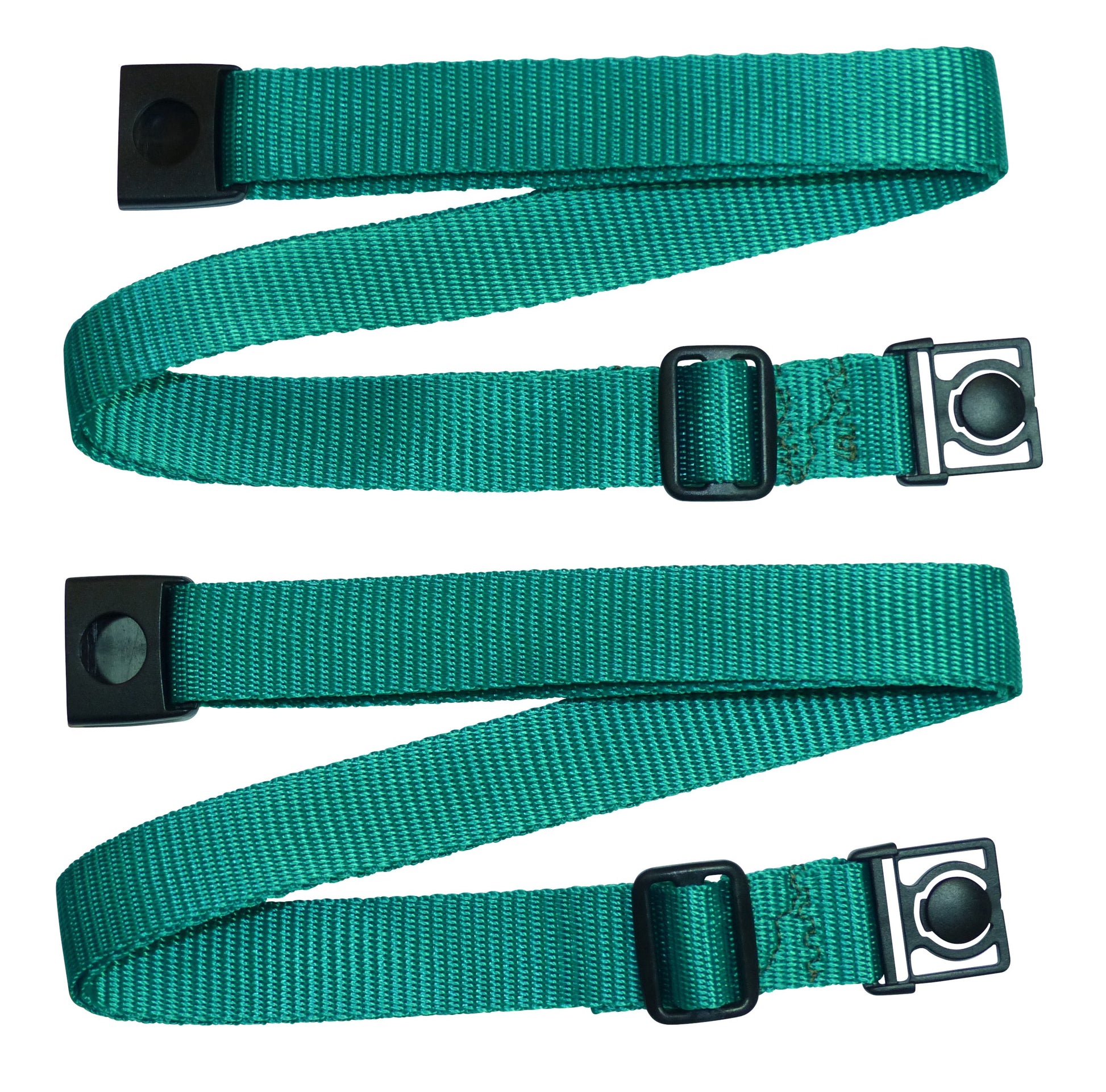 Benristraps 25mm Webbing Strap with Button Release and Triglide Slider Buckles (Pair) in Emerald
