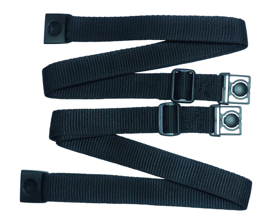 Benristraps 25mm Webbing Strap with Button Release and Triglide Slider Buckles (Pair) in Black