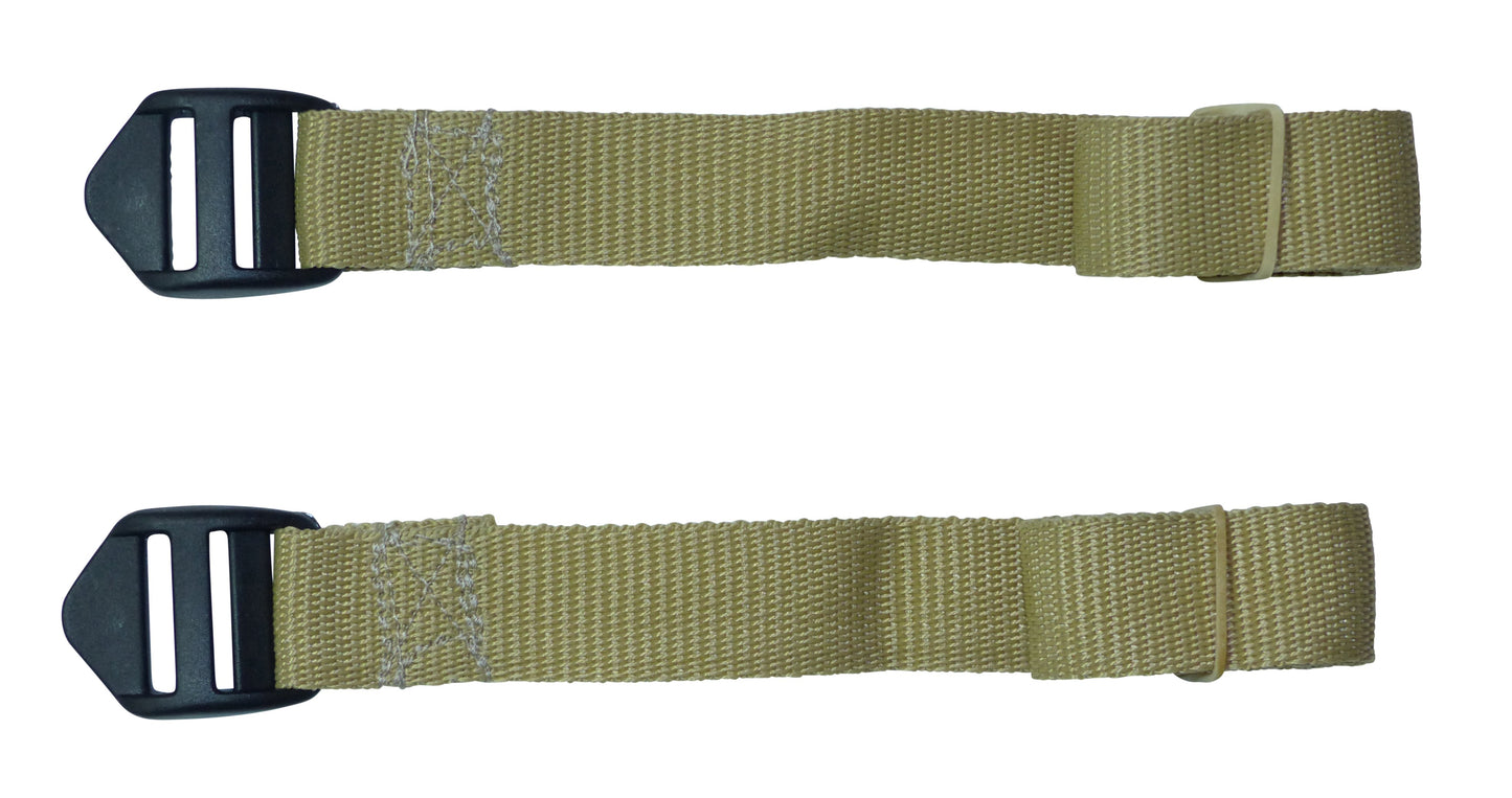 Benristraps 25mm Webbing Strap with Superstrong Ladderlock Buckle (Pair) in beige