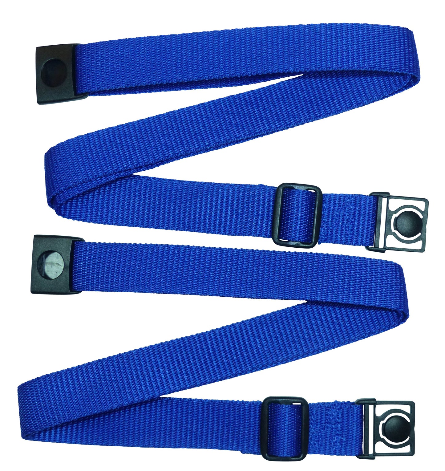 Benristraps 25mm Webbing Strap with Button Release and Triglide Slider Buckles (Pair) in Blue