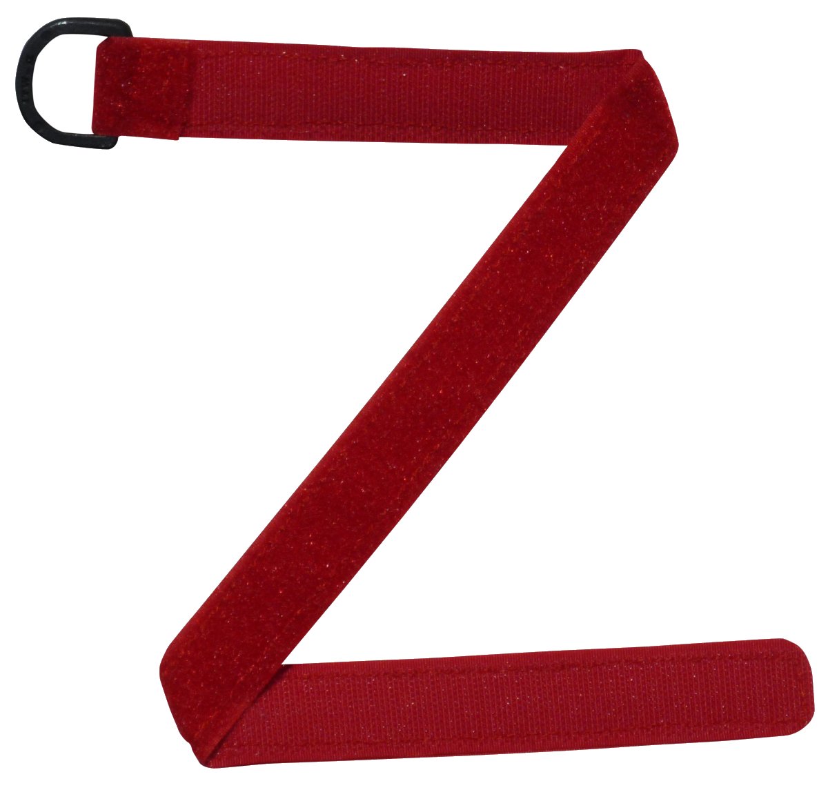 Benristraps 25mm back to back hook & loop strap in red with D ring (pair)