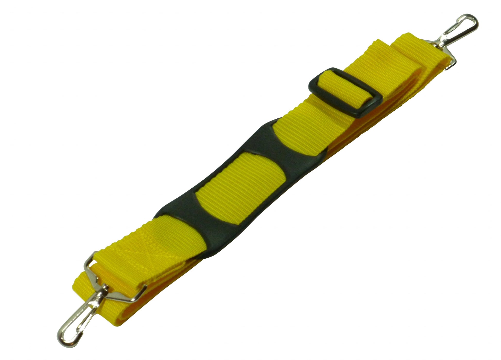 38mm Bag Strap with Metal Buckles and Shoulder Pad, 150cm in yellow