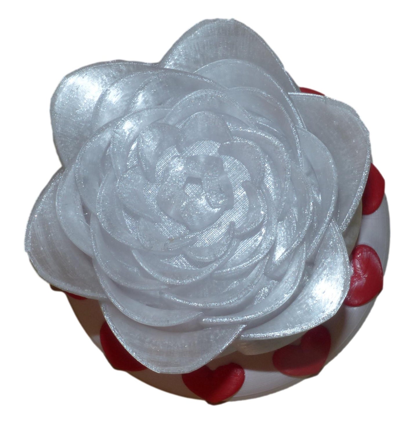 Illuminated Rose with Base and Tealight Ornament Valentine Gift Ornament