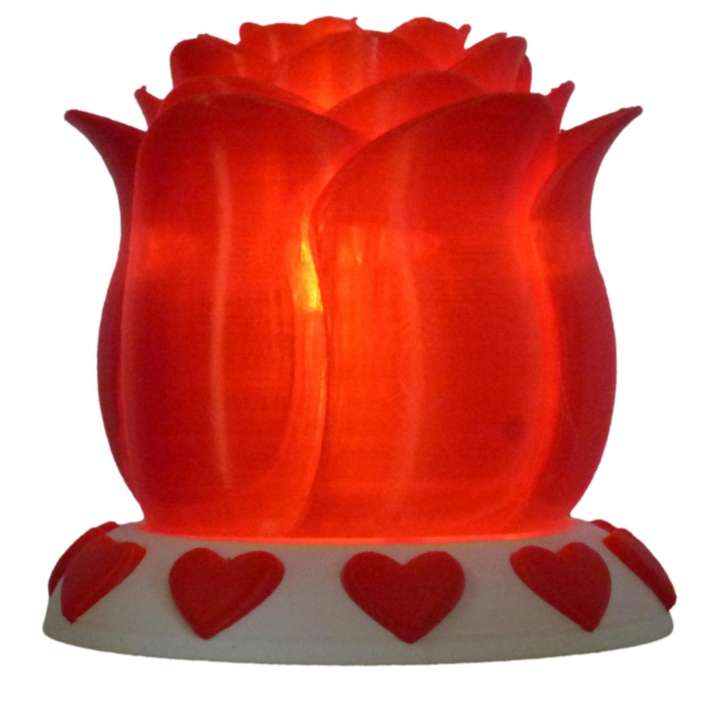 Illuminated Rose with Base and Tealight Ornament Valentine Gift Ornament