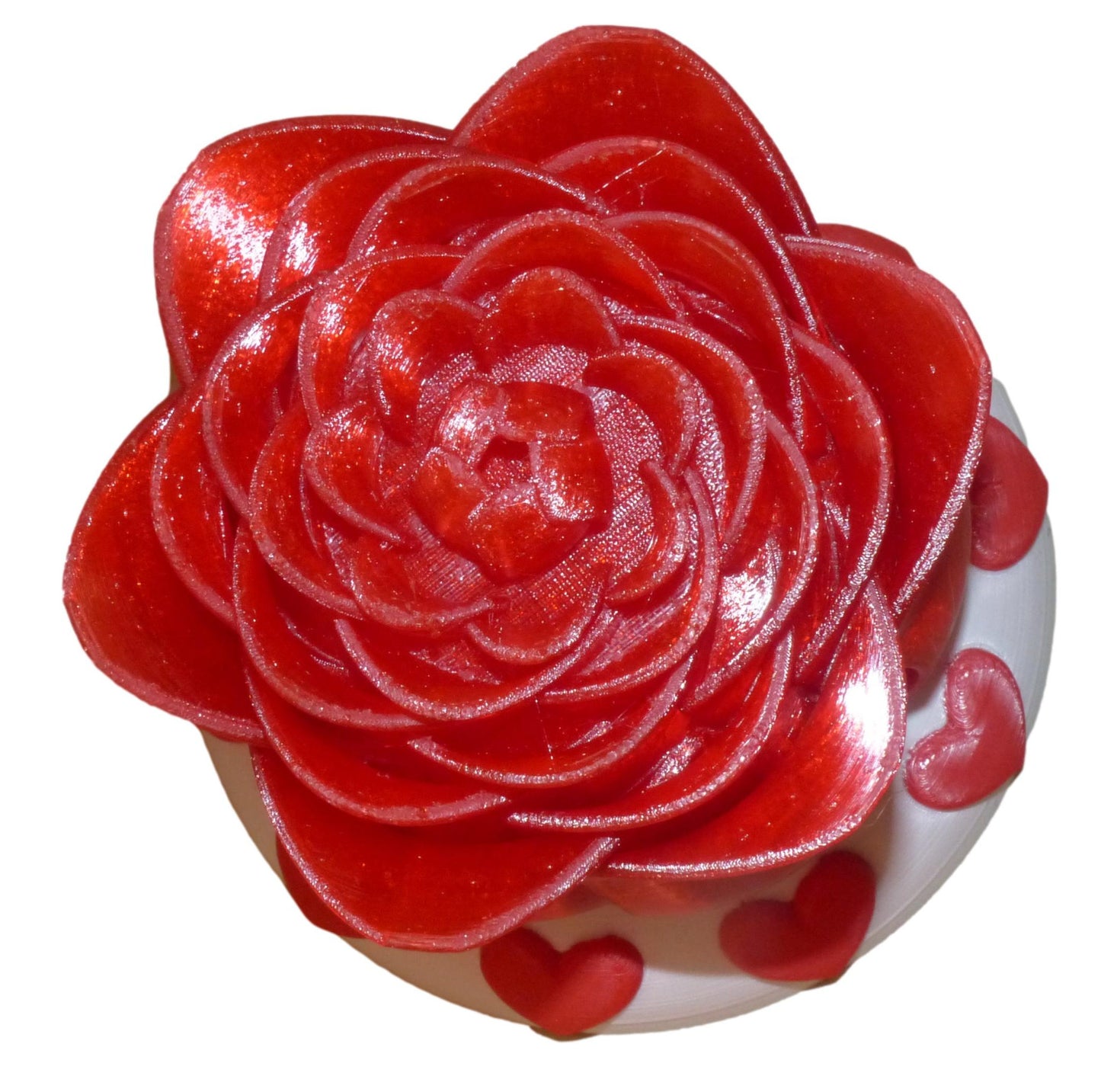 Illuminated Rose with Base and Tealight Ornament Valentine Gift Ornament